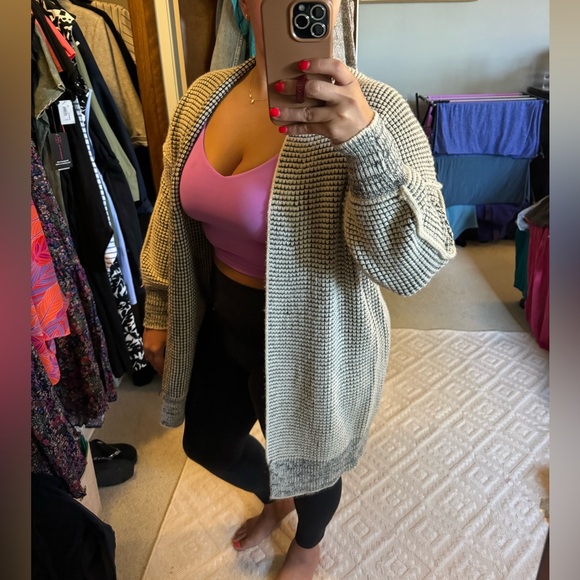 Amazon Black & Cream Cardigan Duster - Picture 3 of 4